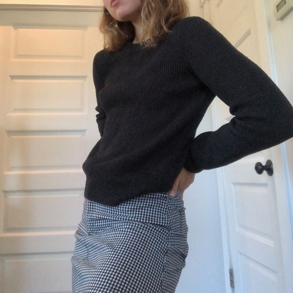 Marbled black knit sweater